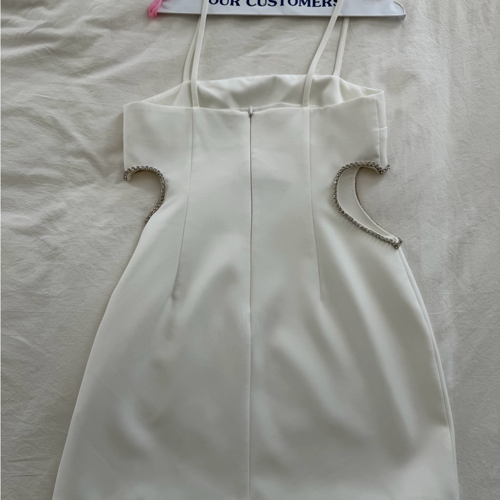 Nasty Gal Cream Dress with Rhinestone Accents - Picture 2 of 6